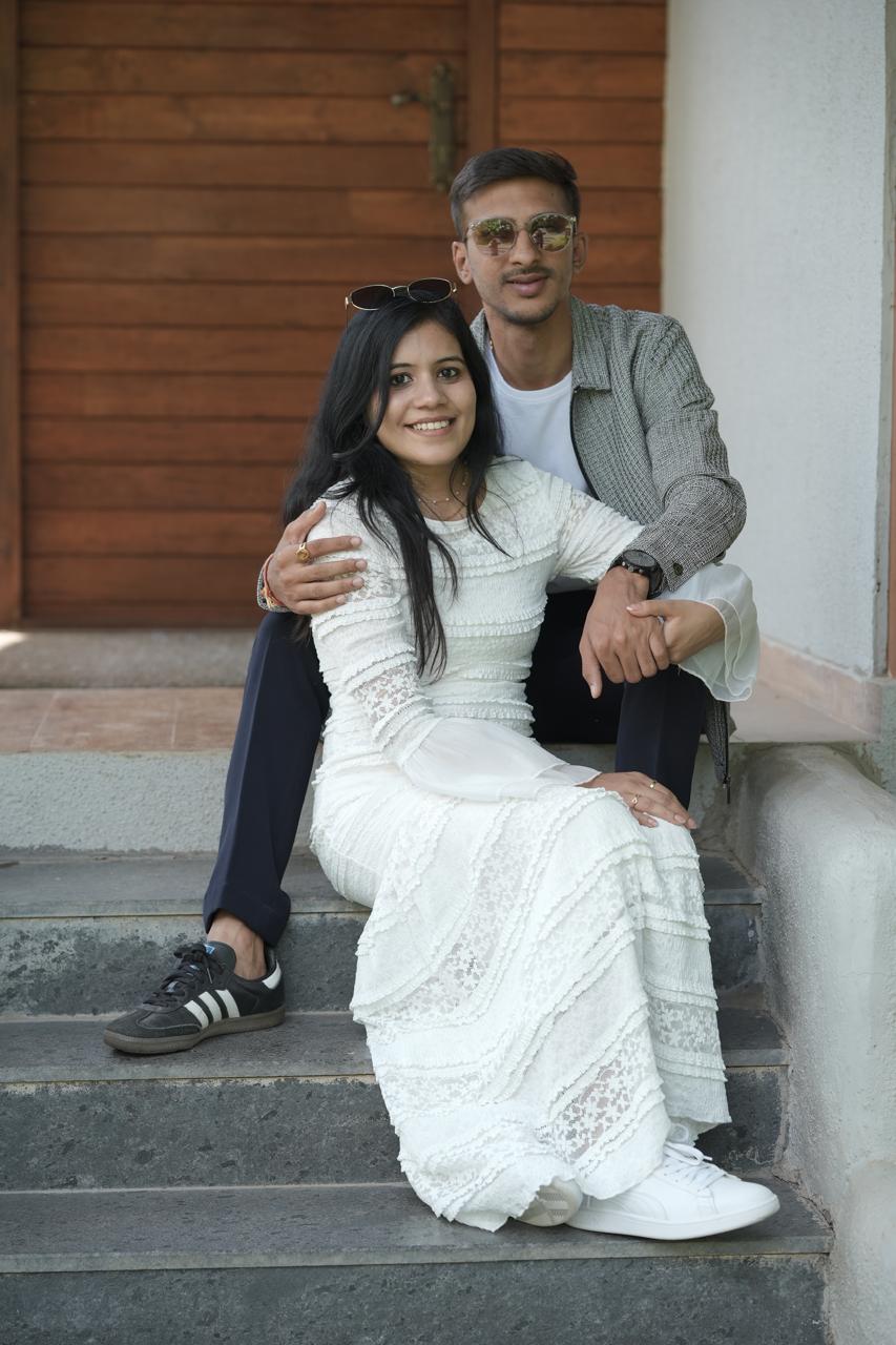 Shubham and Priyanka caricature